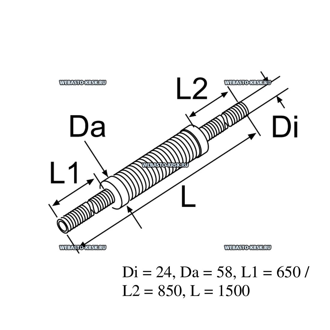 ������� ��������� Di = 24, Da = 58, L1 = 650 / 
L2 = 850, L = 1500 | �������: 98582B